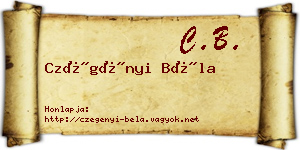 Czégényi Béla névjegykártya