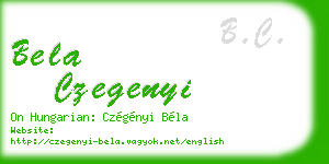 bela czegenyi business card