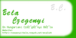 bela czegenyi business card